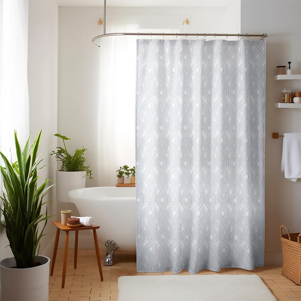 CORTINA DE BAÑO NAUTICA HOME 180X180CM DISEÑO 3D HEXAGONOS - 1