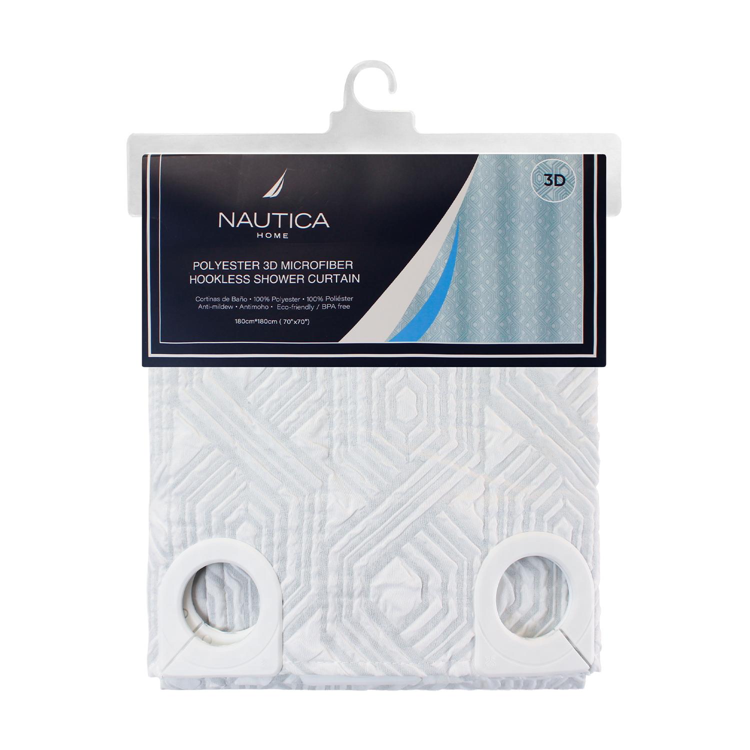 CORTINA DE BAÑO NAUTICA HOME 180X180CM DISEÑO 3D HEXAGONOS - 5