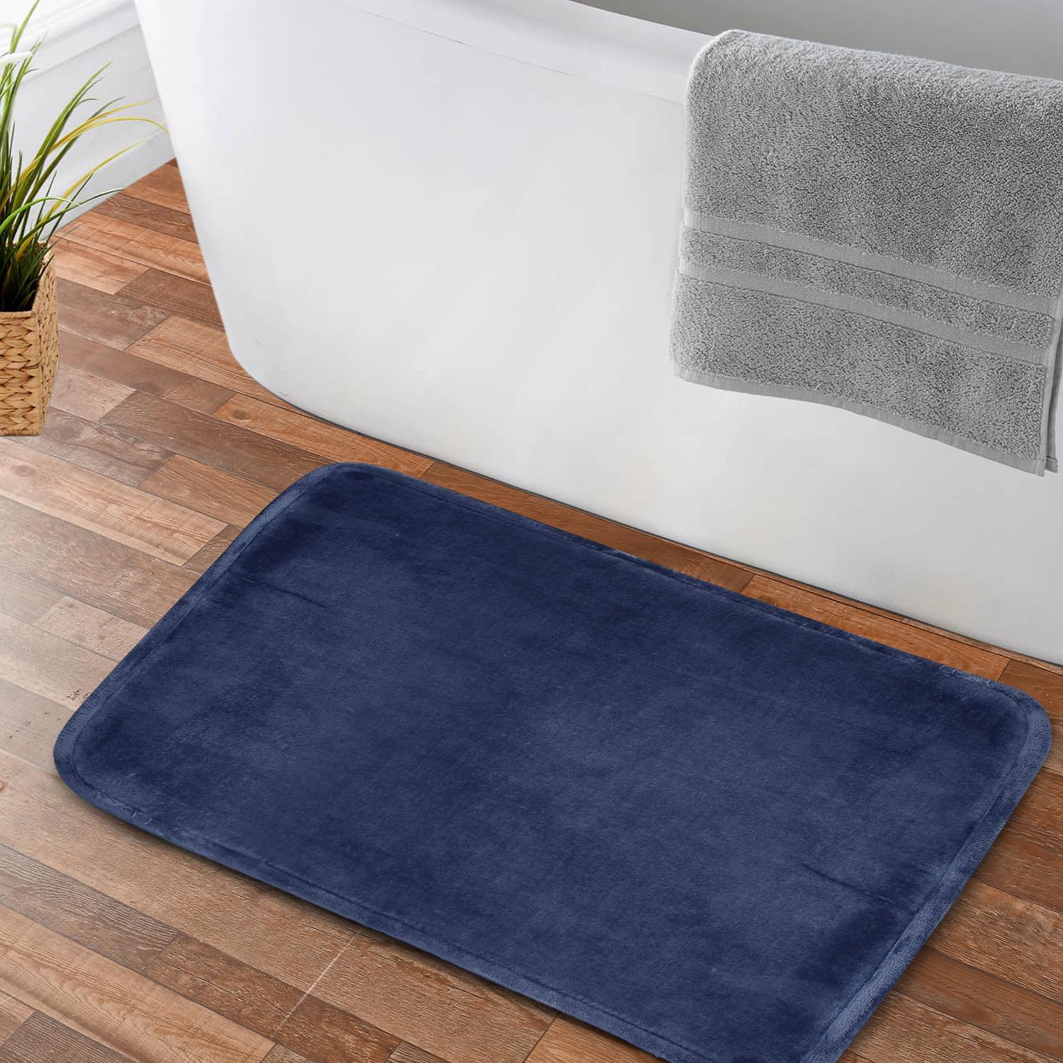PACK 2 ALFOMBRAS DE BAÑO NAUTICA HOME 40X60CM FLANNEL ANTIDESLIZANTE AZUL - 2