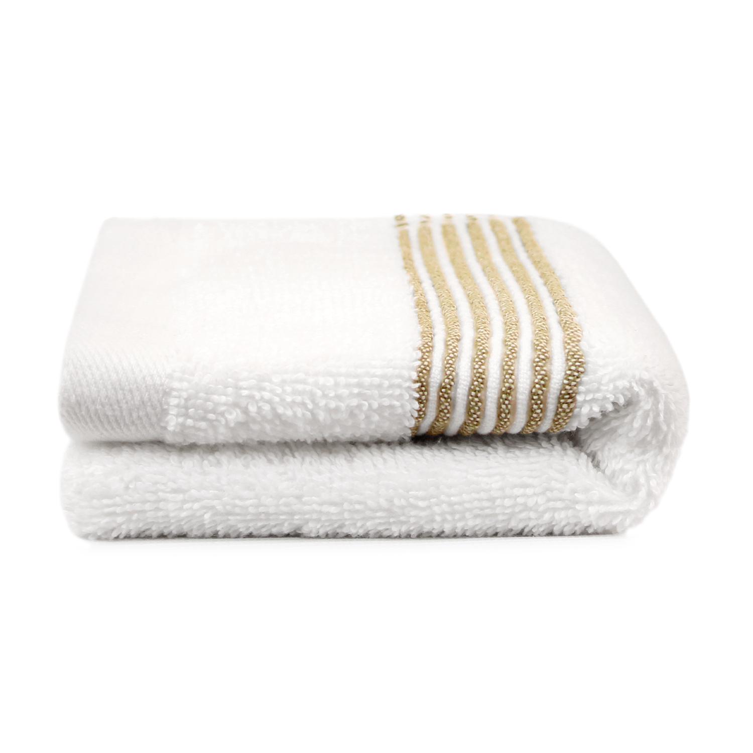 TOALLA DE CARA MAV NAUTICA 100% ALGODON SUAVE 30X50CM BLANCA-VERDE - 2