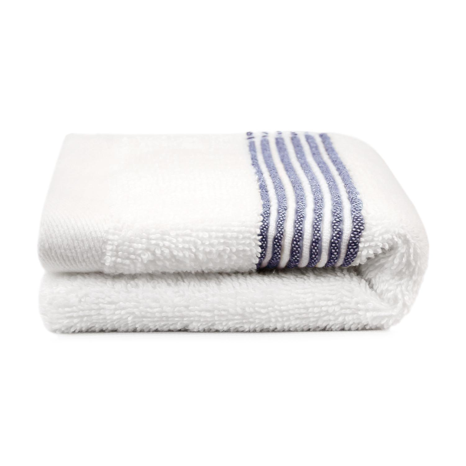 TOALLA DE CARA MAV NAUTICA 100% ALGODON SUAVE 30X50CM BLANCA-AZUL MARINO - 3