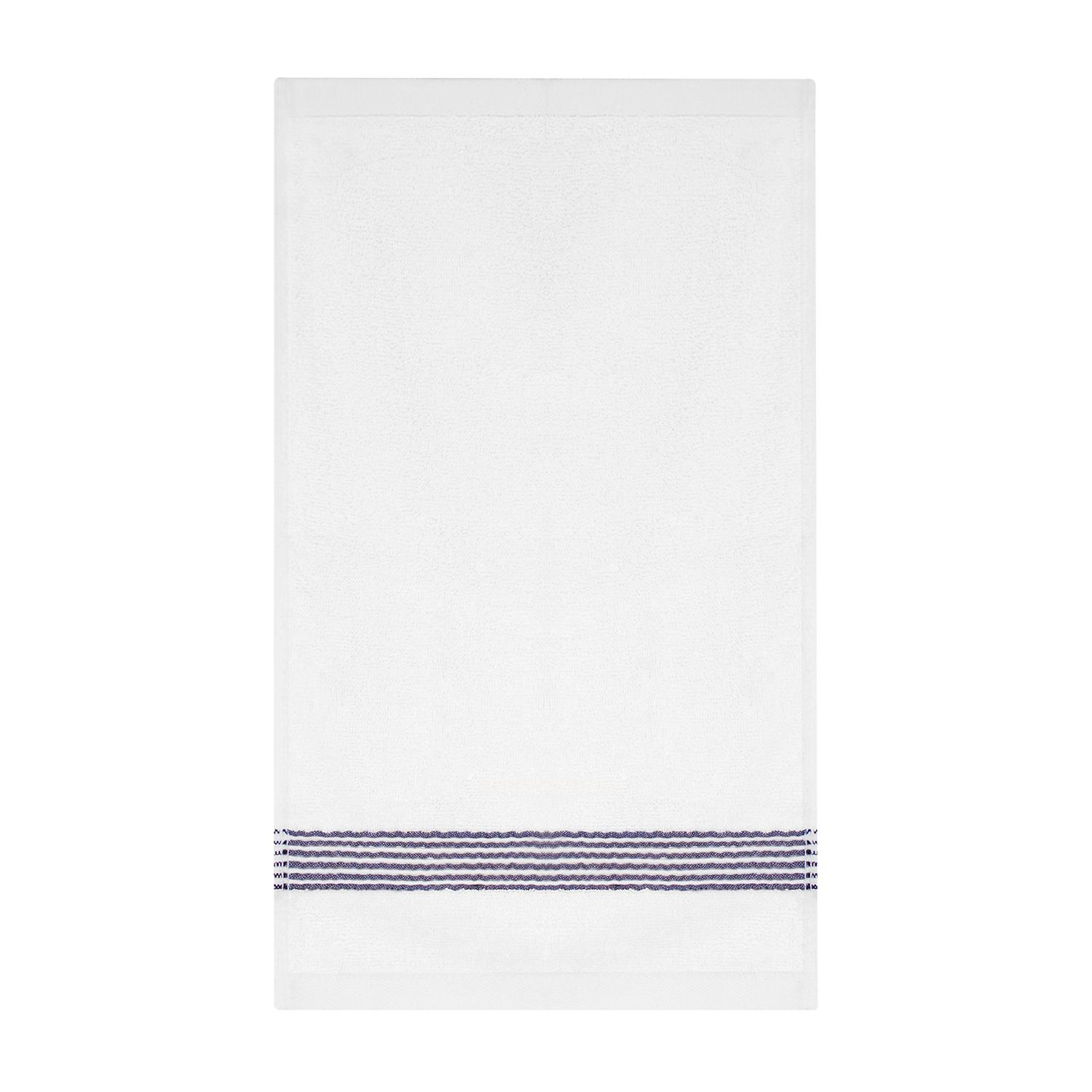 TOALLA DE CARA MAV NAUTICA 100% ALGODON SUAVE 30X50CM BLANCA-AZUL MARINO - 5