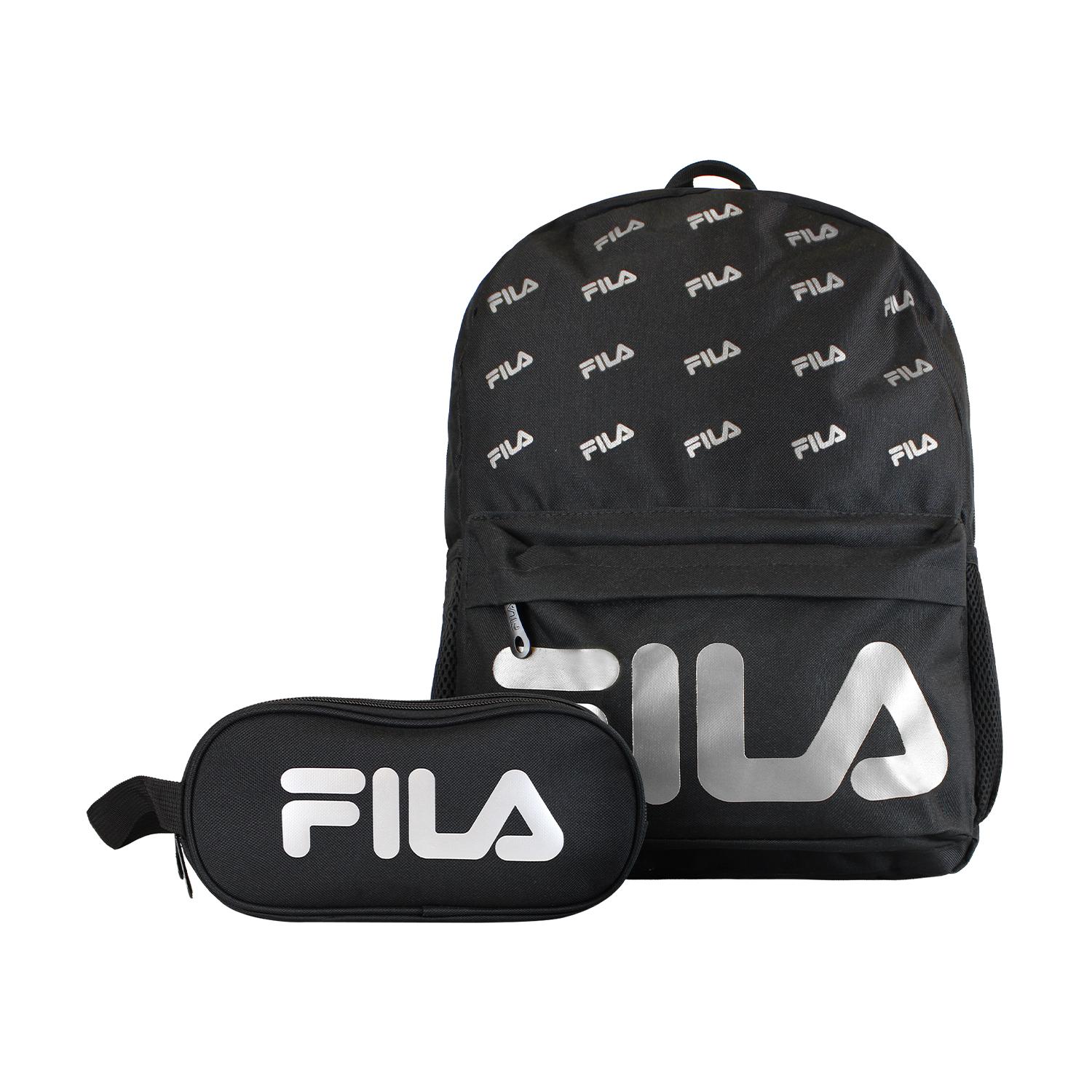 PACK FILA MOCHILA 16LTS URBANIX + ESTUCHE NECESER SPARK NEGRO-SILVER - 1
