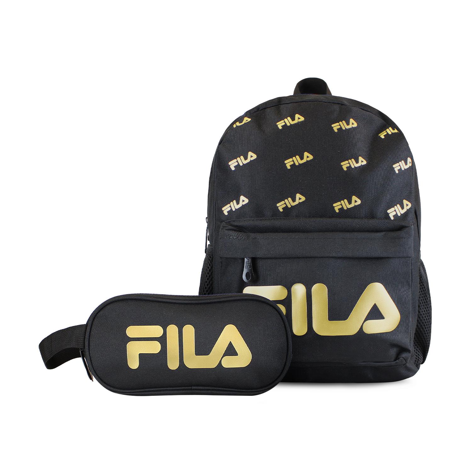 PACK FILA MOCHILA 10LTS URBANIX + ESTUCHE NECESER SPARK NEGRO-GOLD - 1