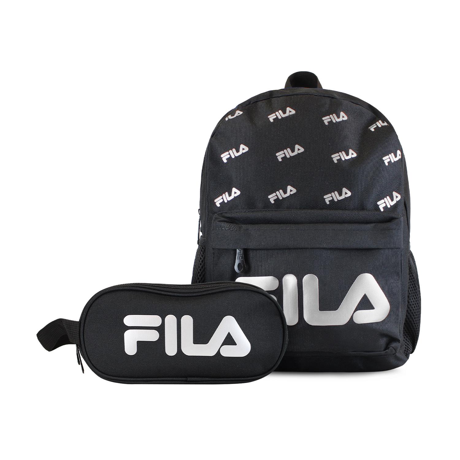 PACK FILA MOCHILA 10LTS URBANIX + ESTUCHE NECESER SPARK NEGRO-SILVER - 1