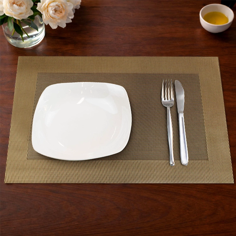 PACK 6 INDIVIDUALES DE MESA NAUTICA HOME 45X30CM DORADO - 1