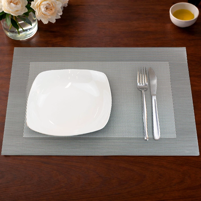 PACK 6 INDIVIDUALES DE MESA NAUTICA HOME 45X30CM PLATEADO - 1