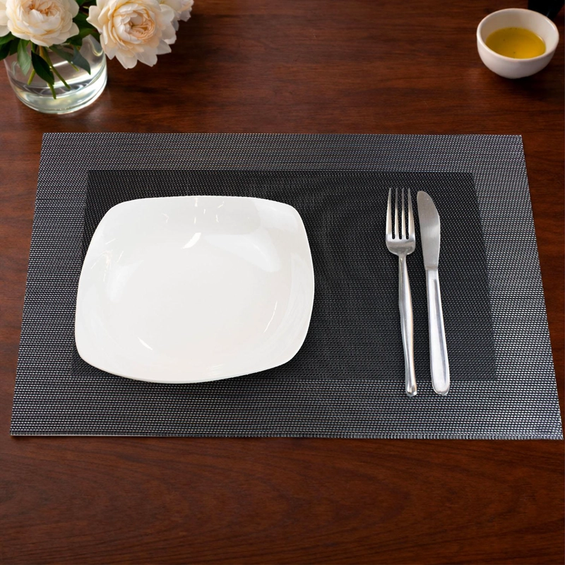 PACK 4 INDIVIDUALES DE MESA NAUTICA HOME 45X30CM NEGRO - 1