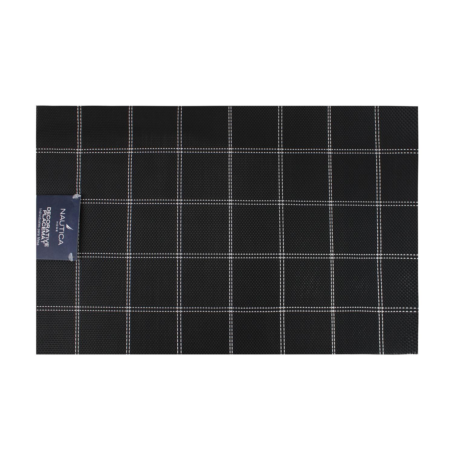 PACK 4 INDIVIDUALES DE MESA NAUTICA HOME 45X30CM NEGRO A CUADROS - 2