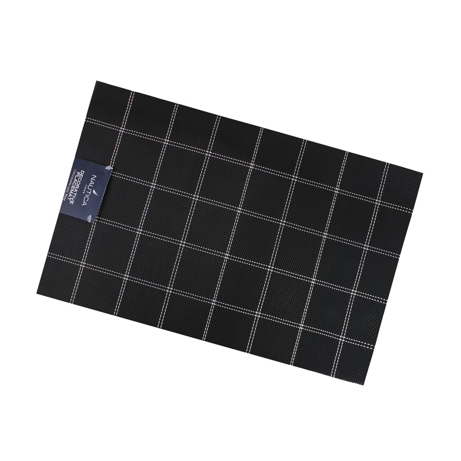 PACK 4 INDIVIDUALES DE MESA NAUTICA HOME 45X30CM NEGRO A CUADROS - 3