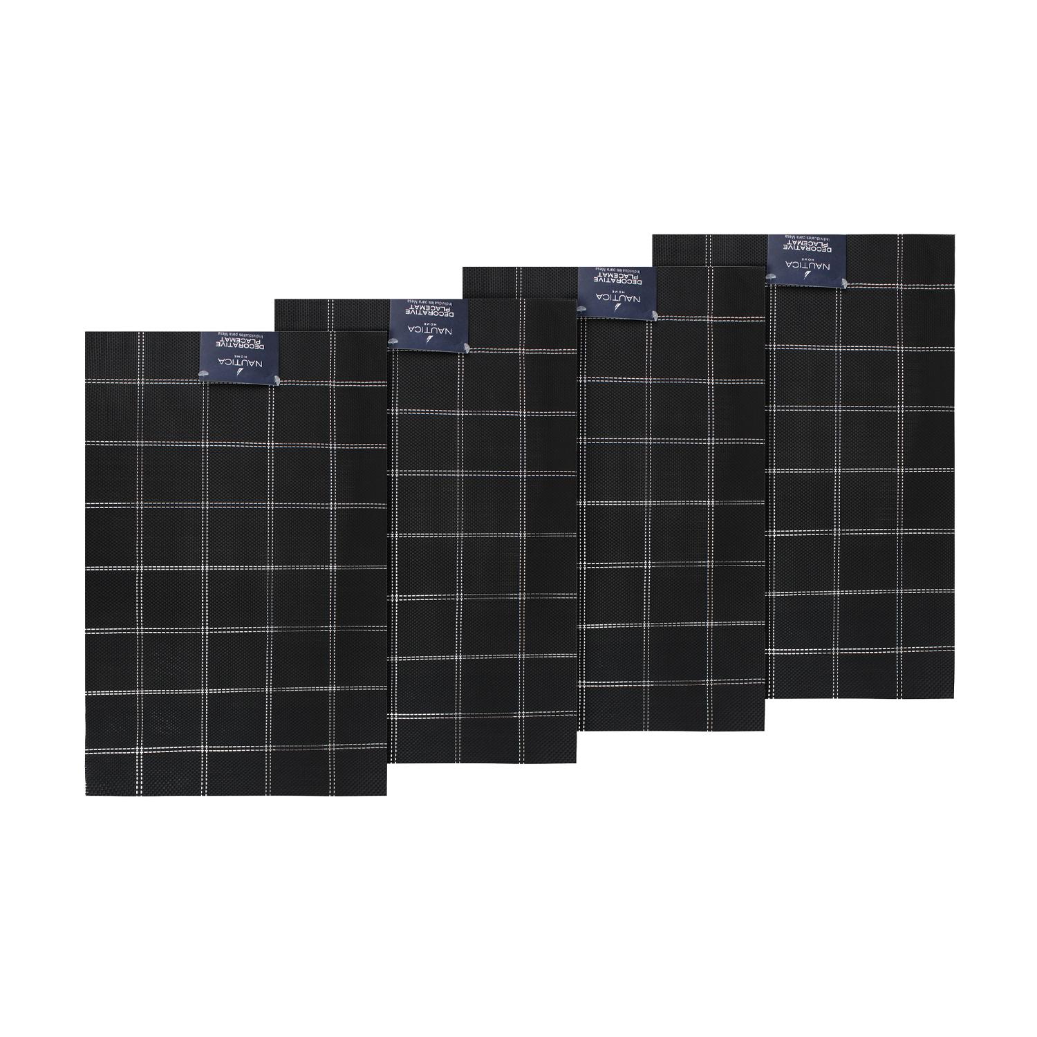 PACK 4 INDIVIDUALES DE MESA NAUTICA HOME 45X30CM NEGRO A CUADROS - 4