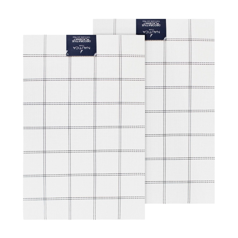 PACK 2 INDIVIDUALES DE MESA NAUTICA HOME 45X30CM BLANCO A CUADROS - 4