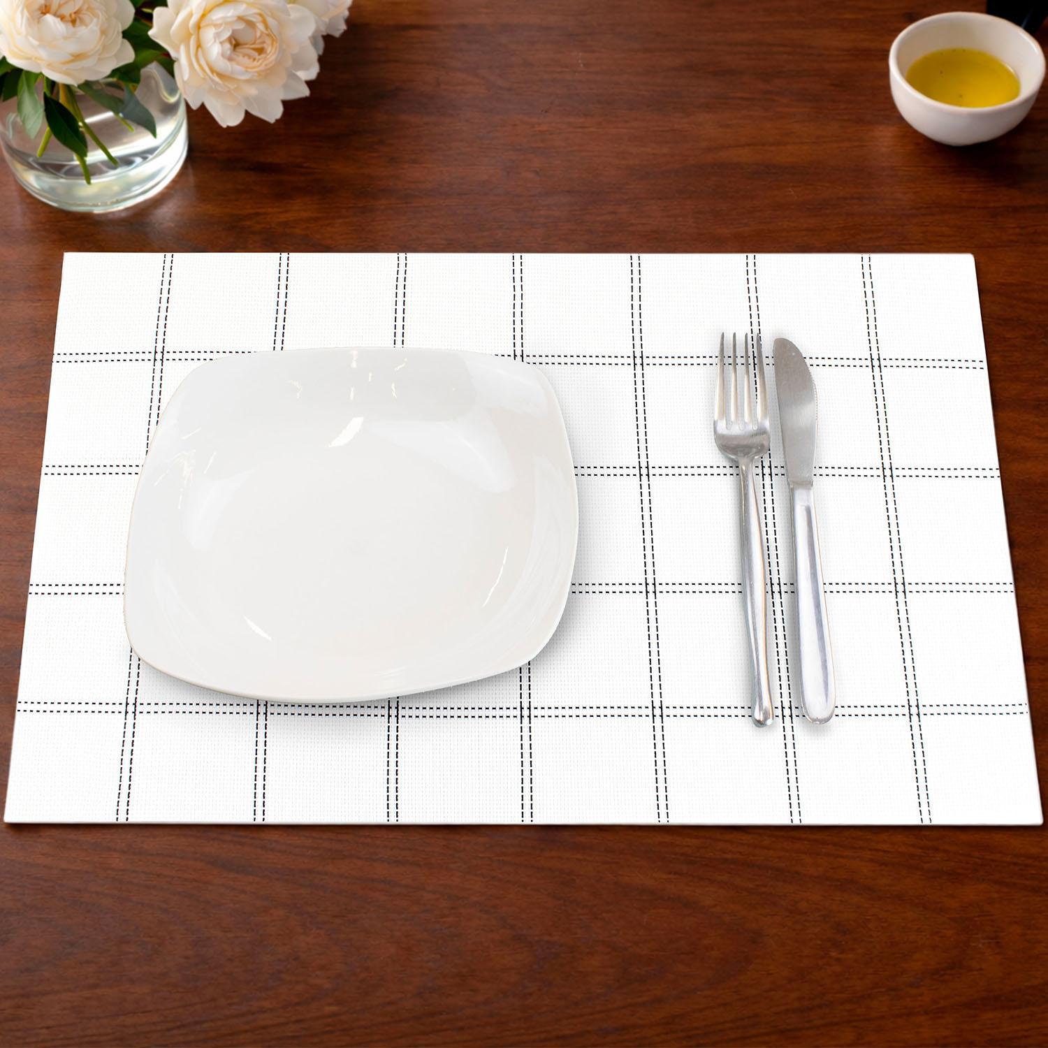 PACK 6 INDIVIDUALES DE MESA NAUTICA HOME 45X30CM BLANCO A CUADROS - 1