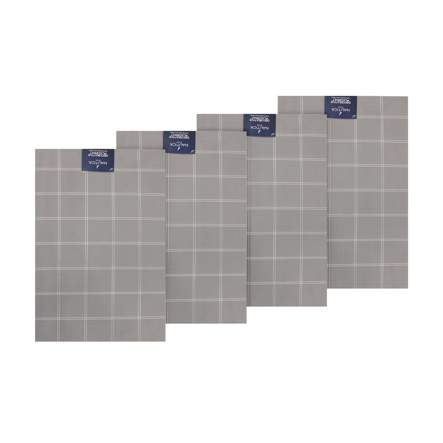 PACK 4 INDIVIDUALES DE MESA NAUTICA HOME 45X30CM GRIS A CUADROS - 4