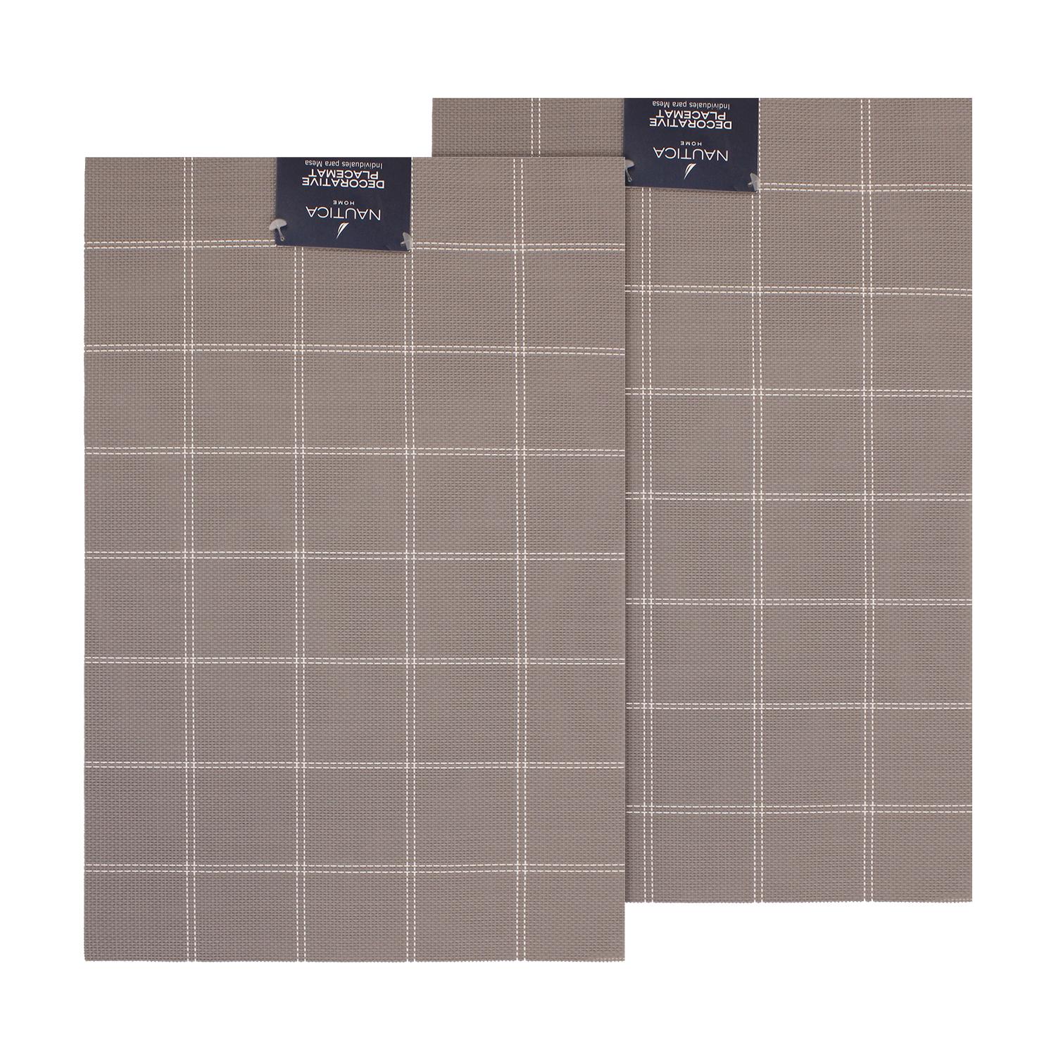 PACK 2 INDIVIDUALES DE MESA NAUTICA HOME 45X30CM CAFE  A CUADROS - 4
