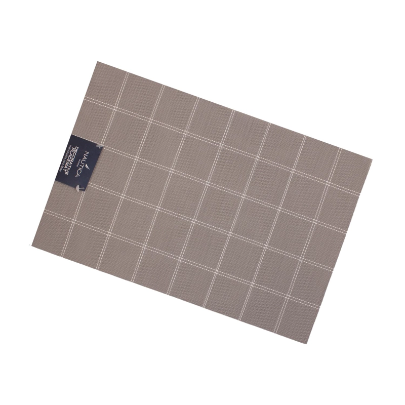 PACK 4 INDIVIDUALES DE MESA NAUTICA HOME 45X30CM CAFE  A CUADROS - 3