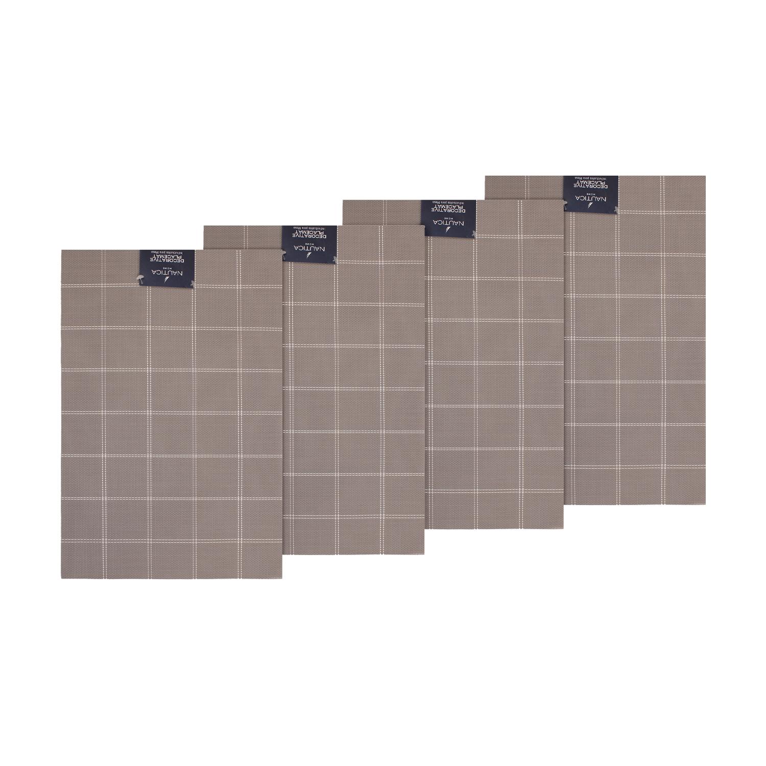 PACK 4 INDIVIDUALES DE MESA NAUTICA HOME 45X30CM CAFE  A CUADROS - 4