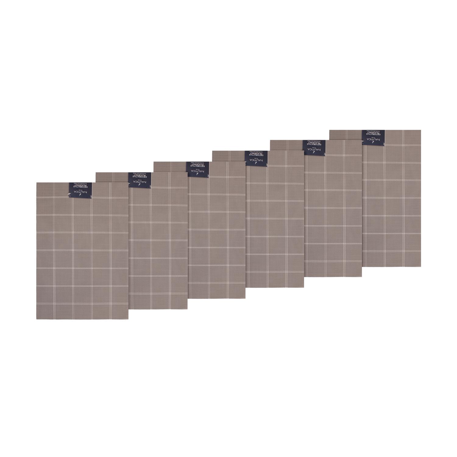 PACK 6 INDIVIDUALES DE MESA NAUTICA HOME 45X30CM CAFE  A CUADROS - 4