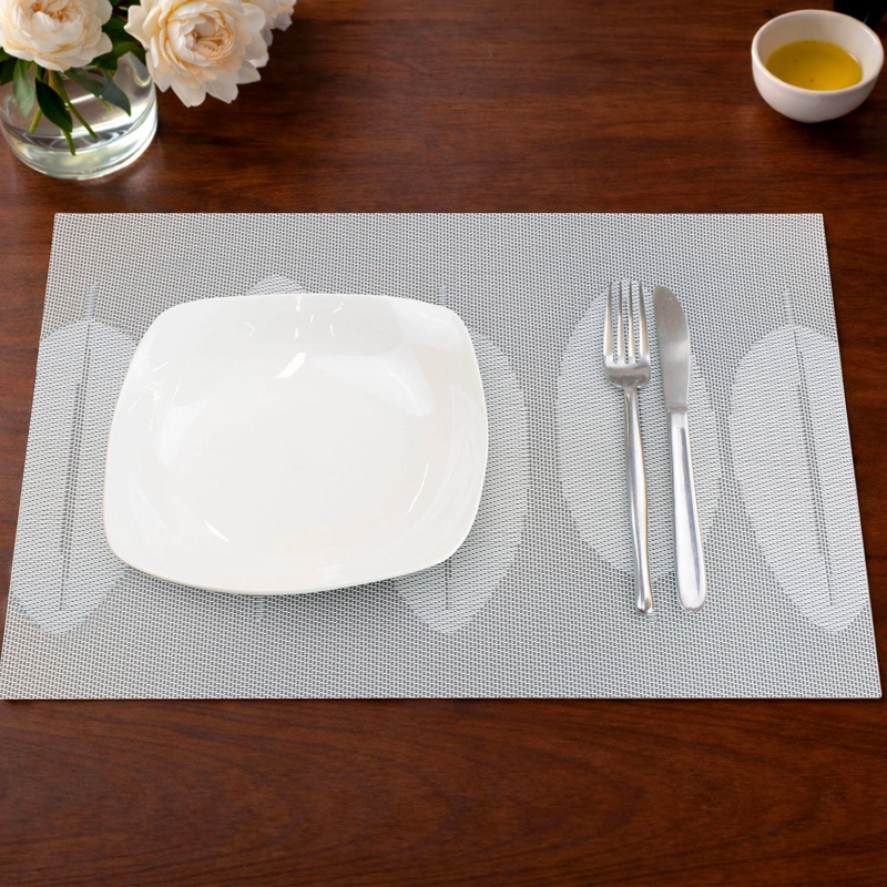 PACK 2 INDIVIDUALES NAUTICA HOME 45X30CM REVERSIBLE HOJAS BLANCO - 1