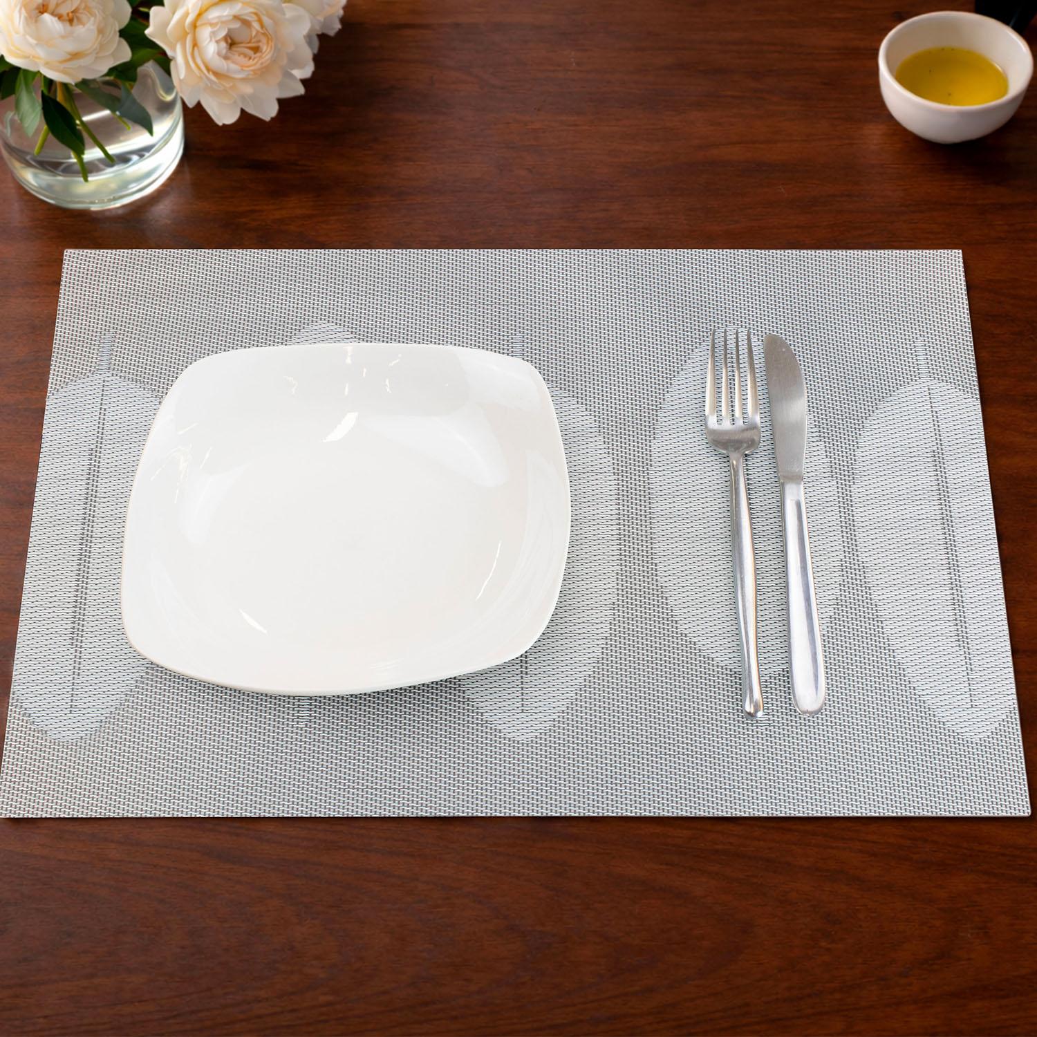 PACK 6 INDIVIDUALES NAUTICA HOME 45X30CM REVERSIBLE HOJAS BLANCO - 1