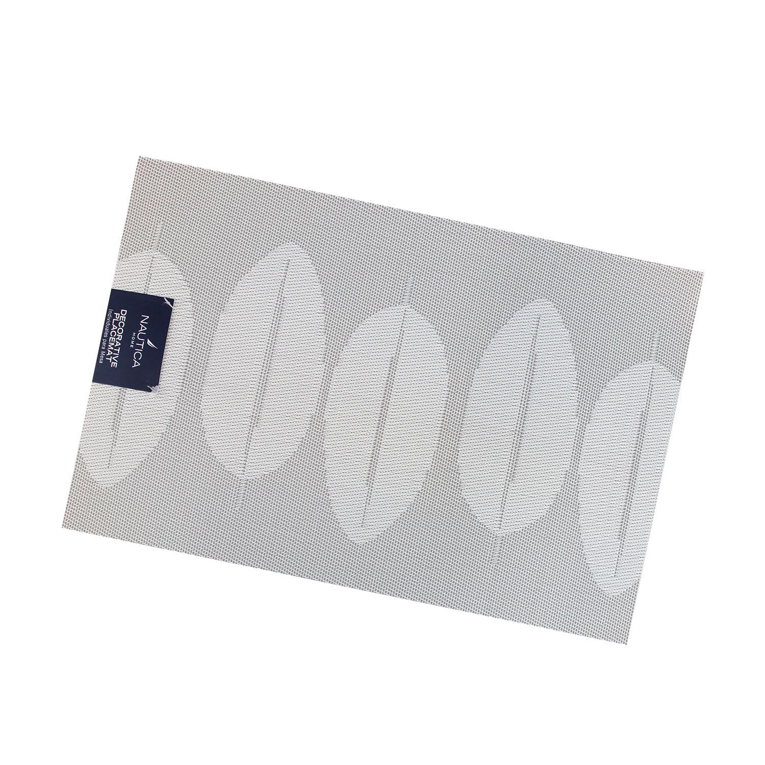 PACK 6 INDIVIDUALES NAUTICA HOME 45X30CM REVERSIBLE HOJAS BLANCO - 4