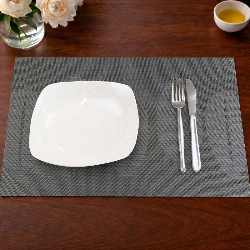 PACK 2 INDIVIDUALES NAUTICA HOME 45X30CM REVERSIBLE HOJAS GRIS