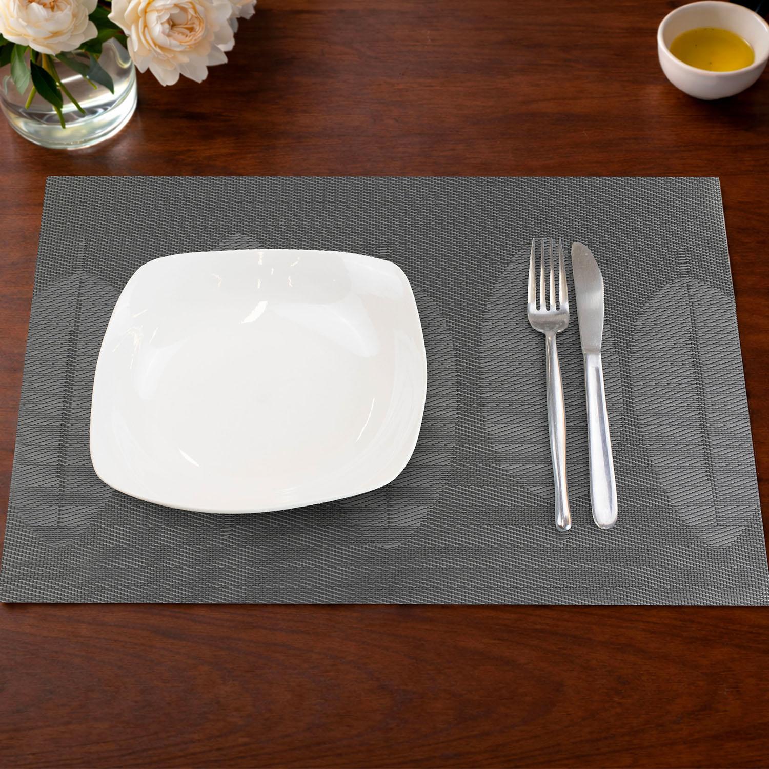 PACK 4 INDIVIDUALES NAUTICA HOME 45X30CM REVERSIBLE HOJAS GRIS - 1