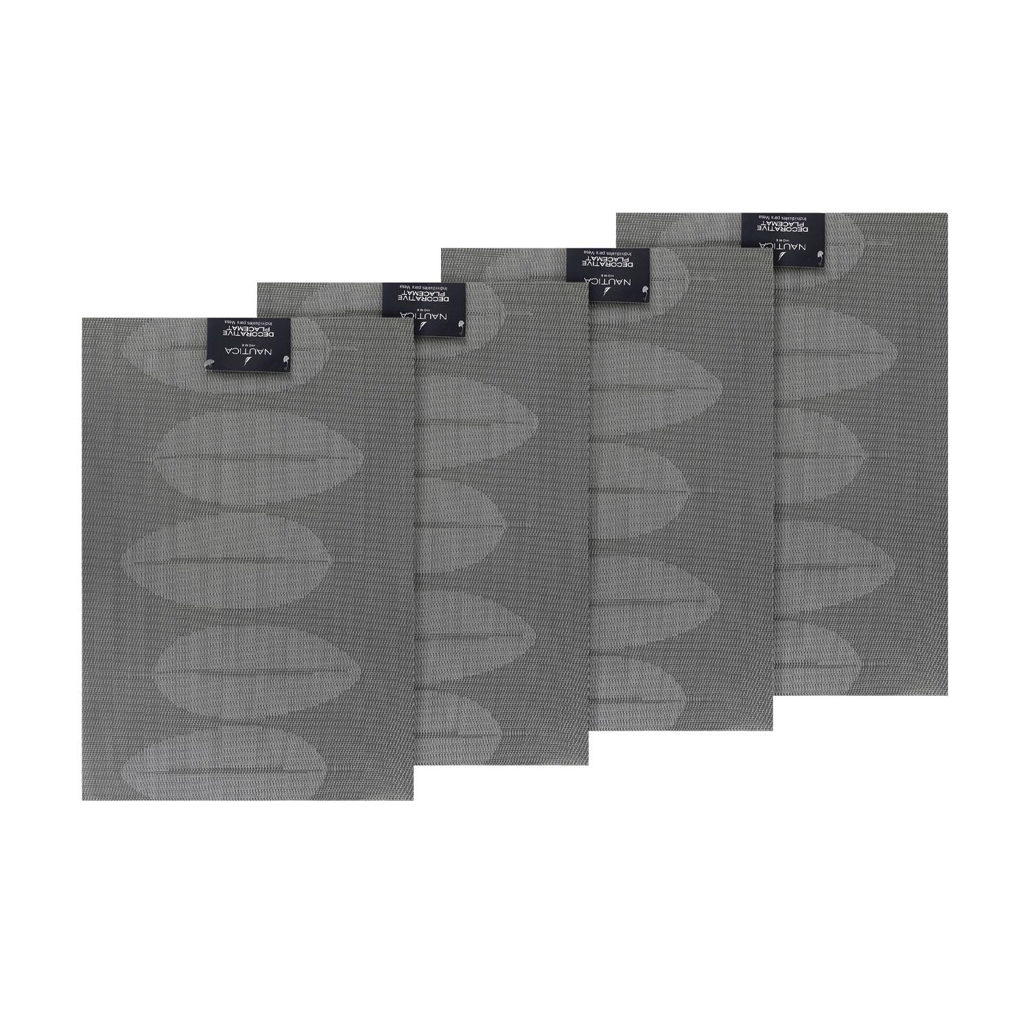 PACK 4 INDIVIDUALES NAUTICA HOME 45X30CM REVERSIBLE HOJAS GRIS - 5
