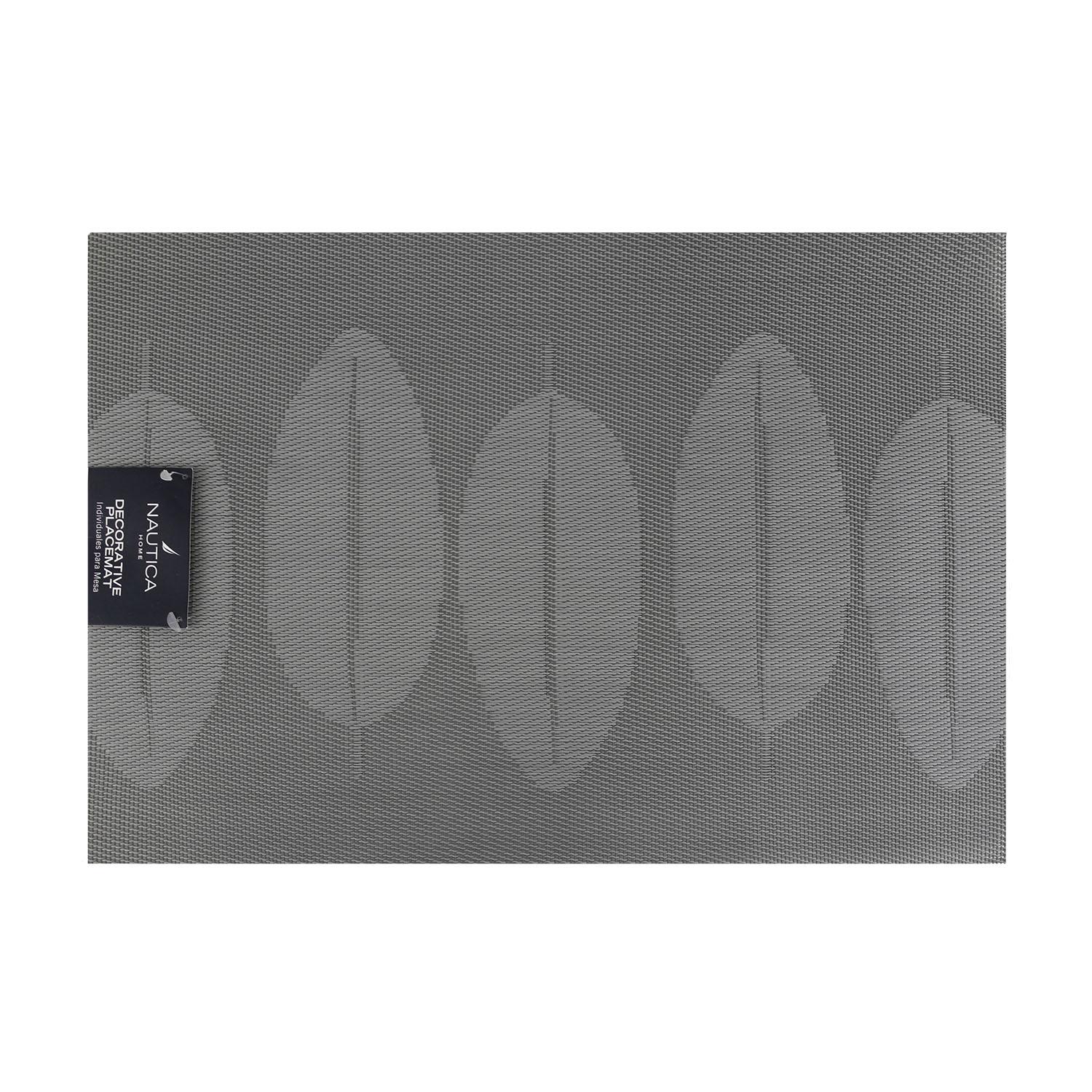 PACK 6 INDIVIDUALES NAUTICA HOME 45X30CM REVERSIBLE HOJAS GRIS - 2