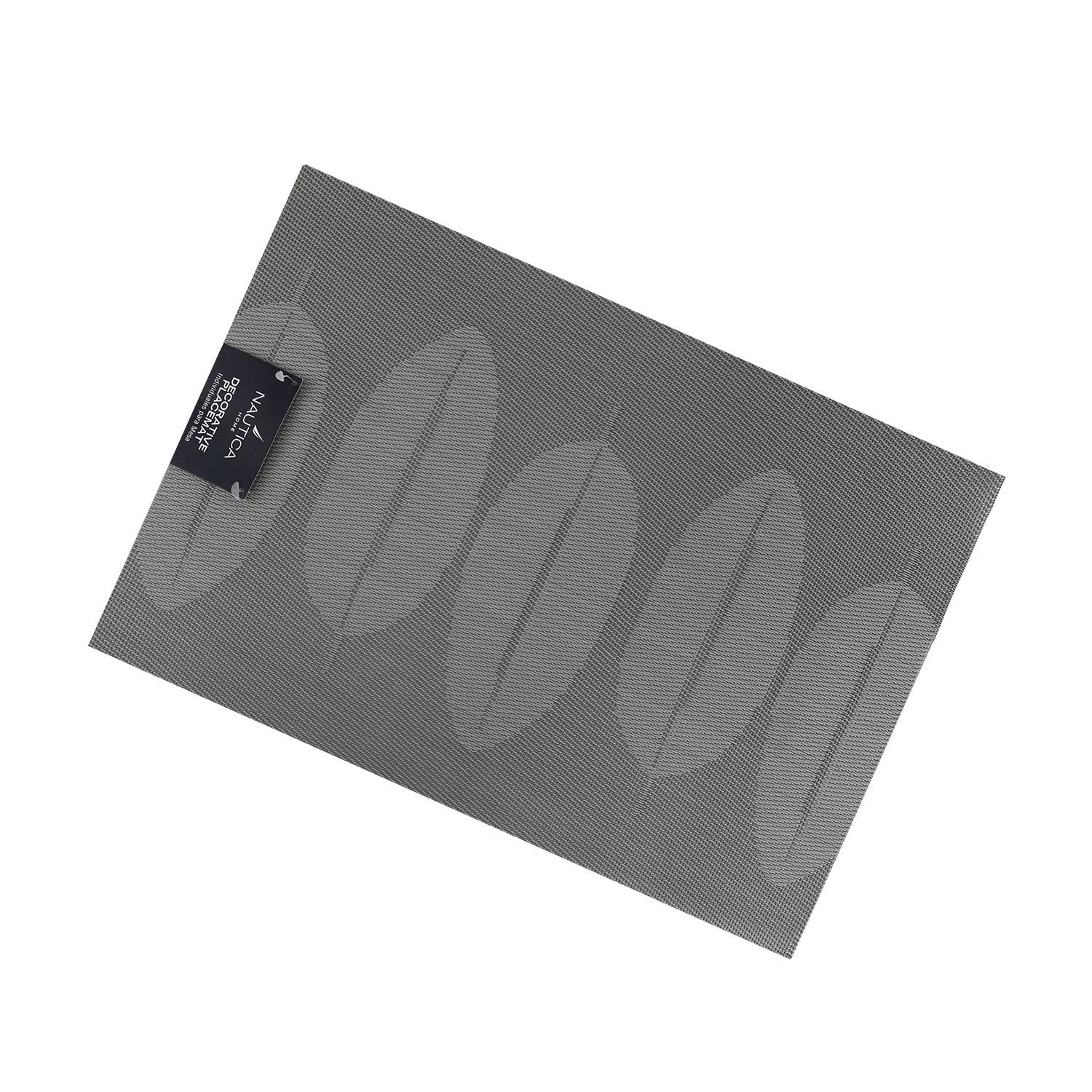 PACK 6 INDIVIDUALES NAUTICA HOME 45X30CM REVERSIBLE HOJAS GRIS - 4