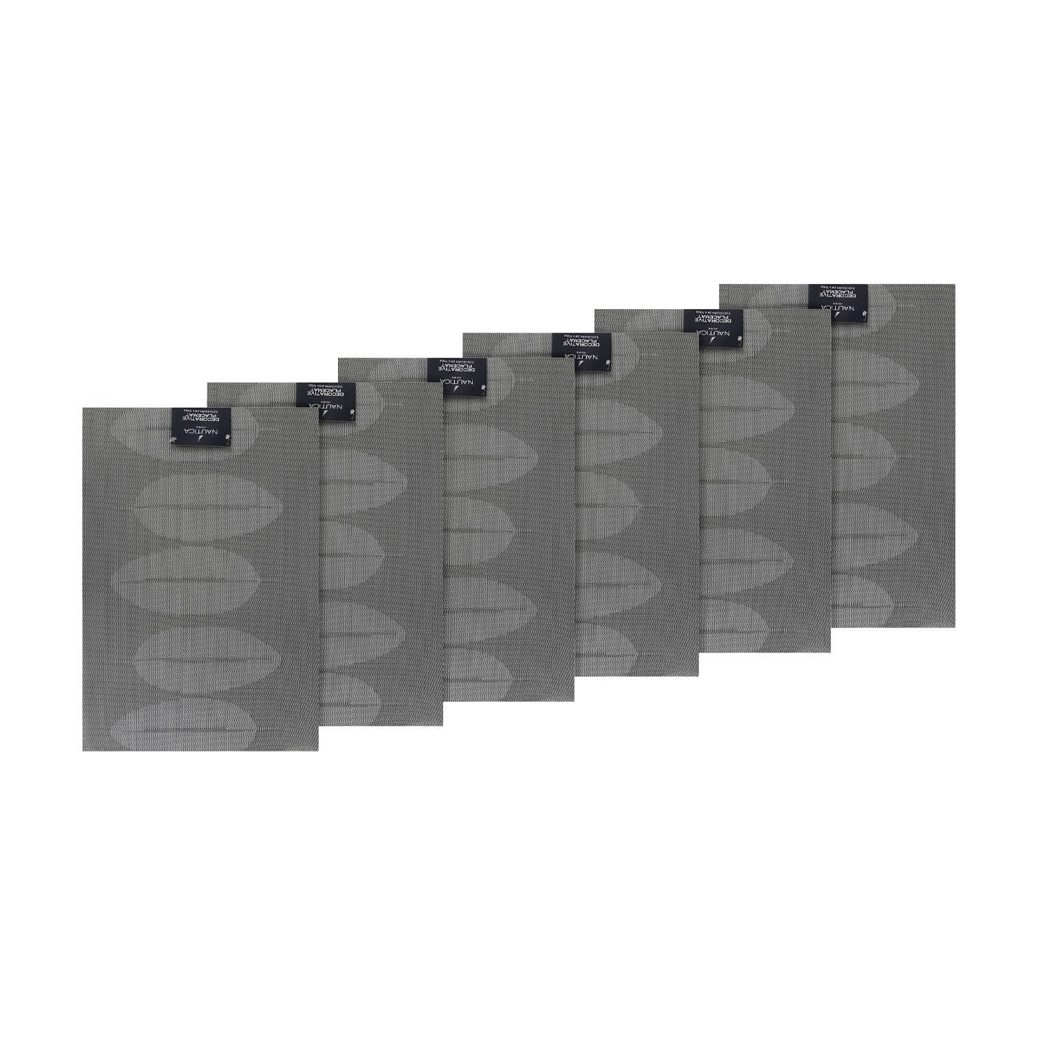 PACK 6 INDIVIDUALES NAUTICA HOME 45X30CM REVERSIBLE HOJAS GRIS - 5