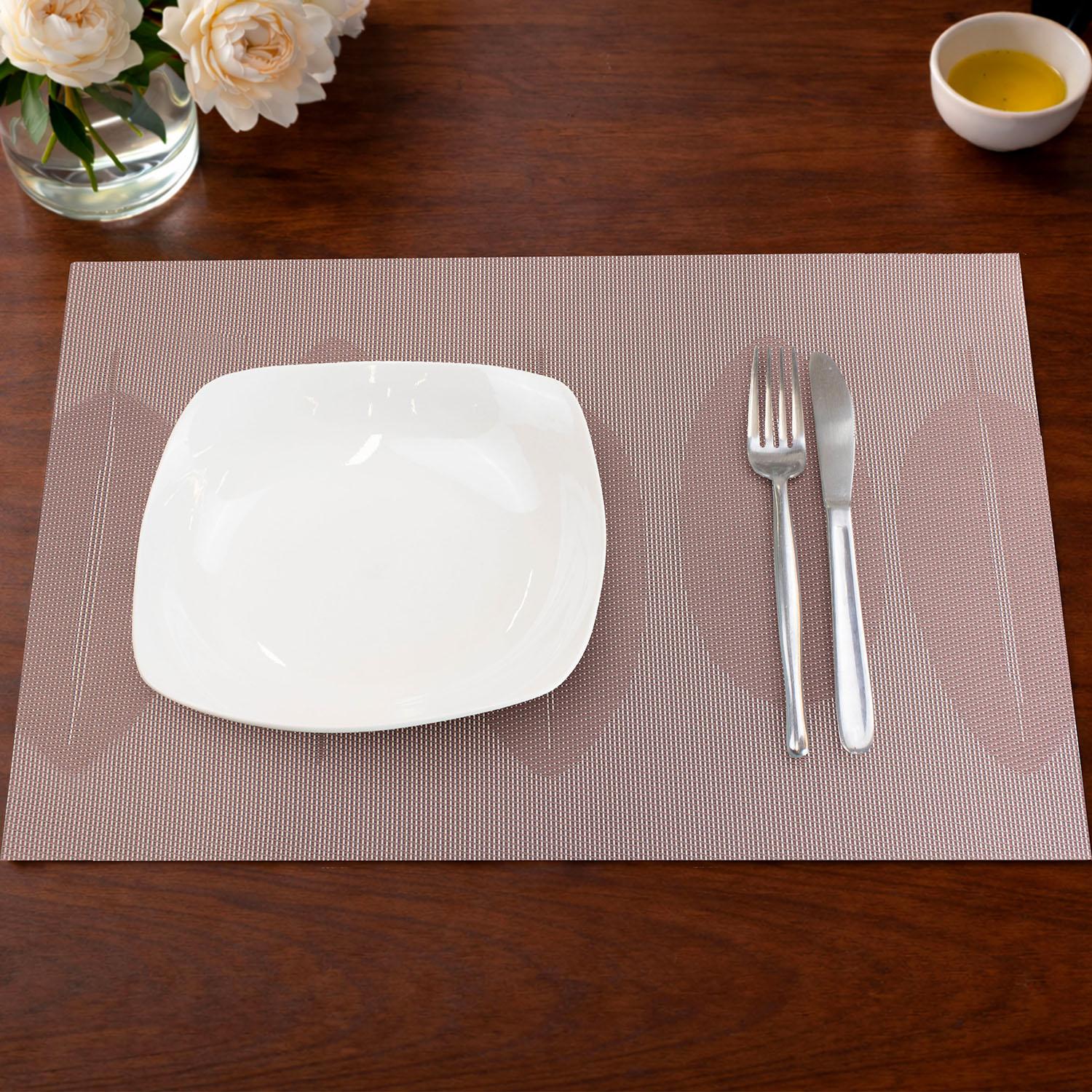 INDIVIDUAL DE MESA NAUTICA HOME 45X30CM REVERSIBLE HOJAS ROSA - 1