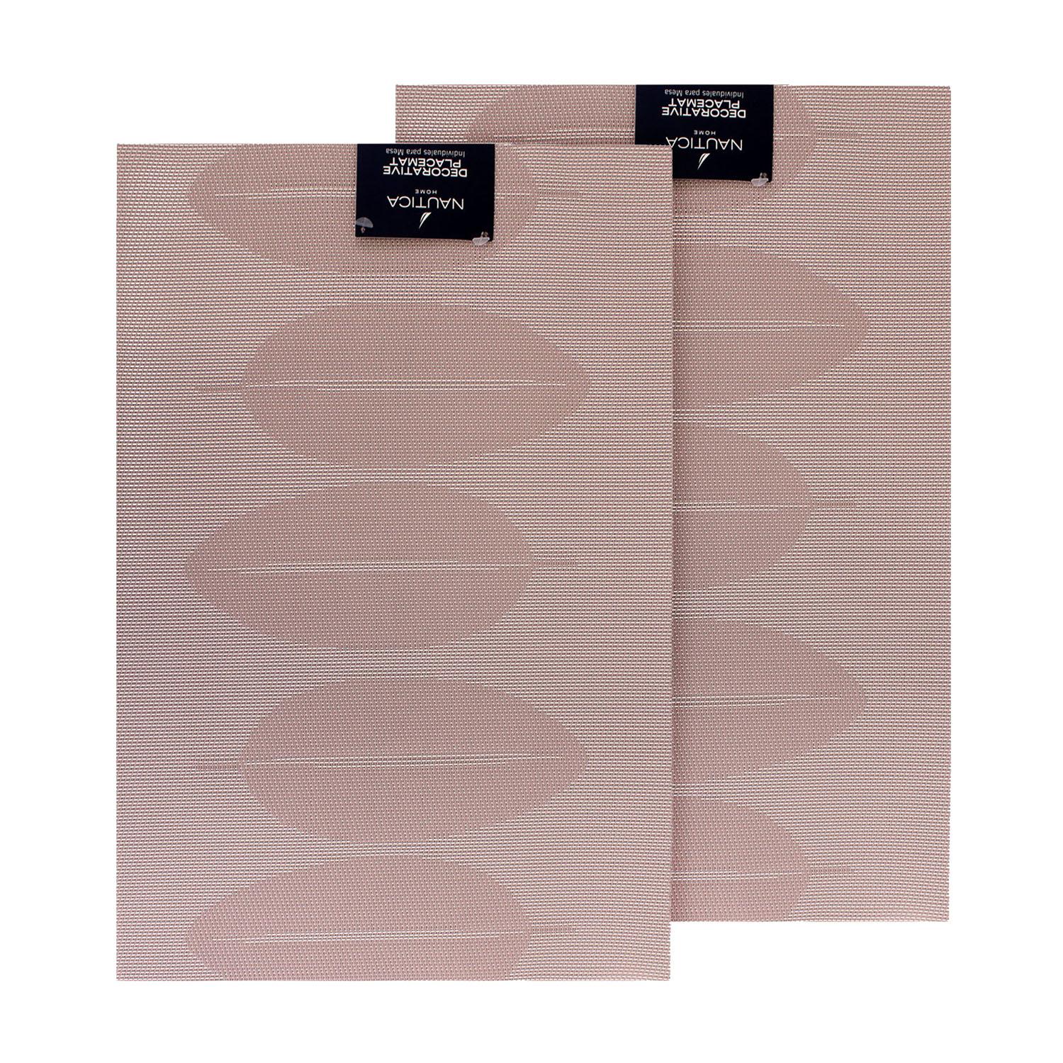 PACK 2 INDIVIDUALES NAUTICA HOME 45X30CM REVERSIBLE HOJAS ROSA - 5