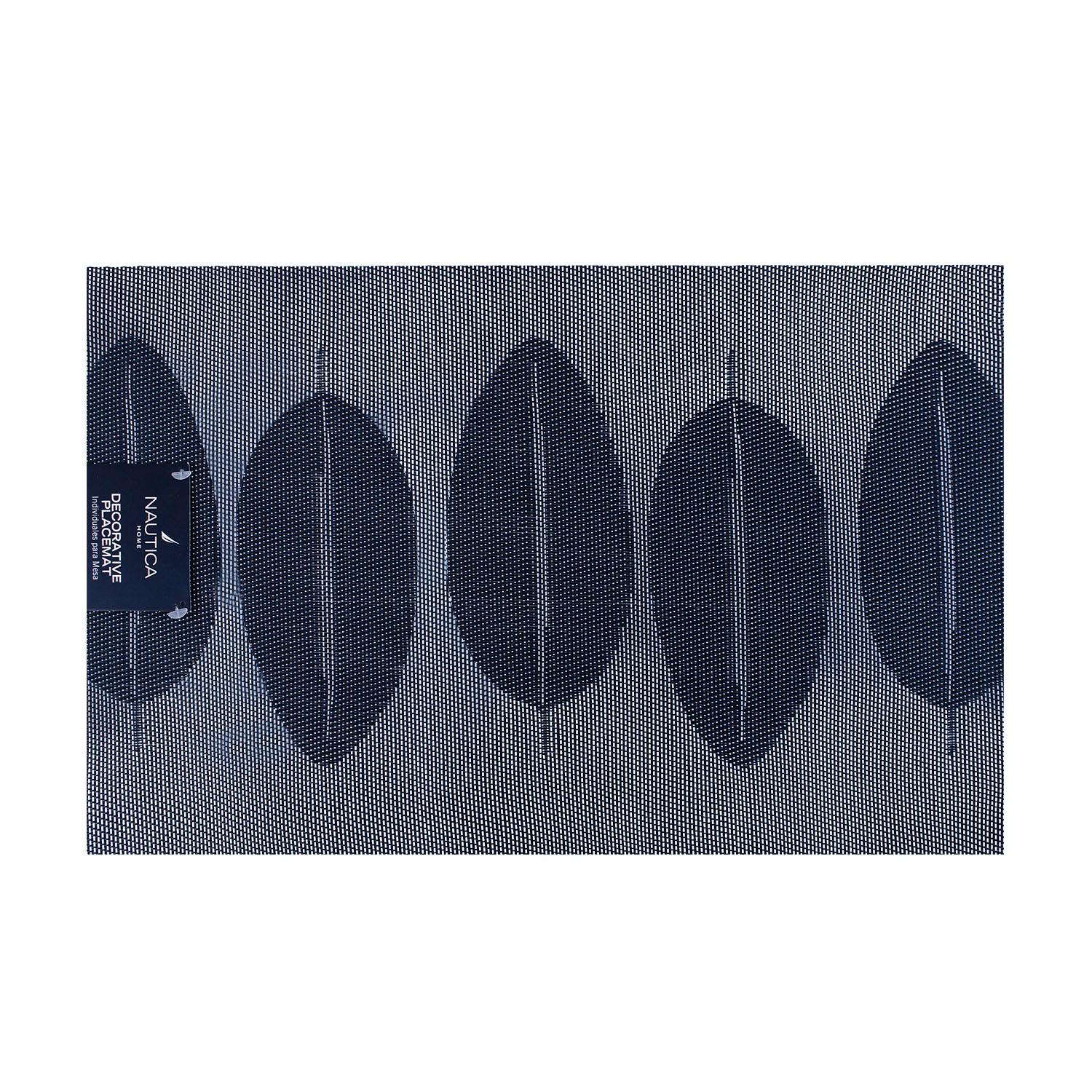 INDIVIDUAL DE MESA NAUTICA HOME 45X30CM REVERSIBLE HOJAS AZUL - 2