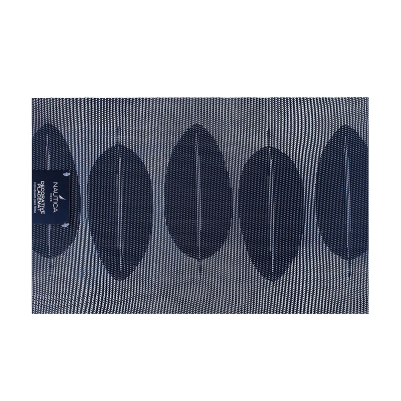 PACK 4 INDIVIDUALES NAUTICA HOME 45X30CM REVERSIBLE HOJAS AZUL - 2
