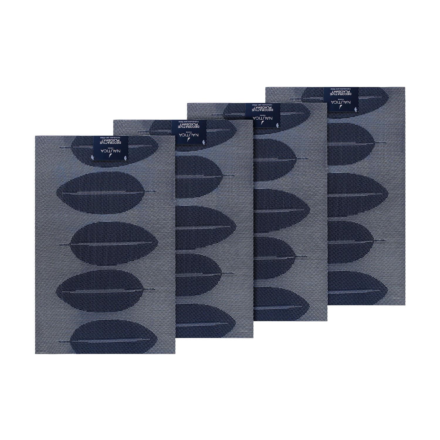 PACK 4 INDIVIDUALES NAUTICA HOME 45X30CM REVERSIBLE HOJAS AZUL - 5