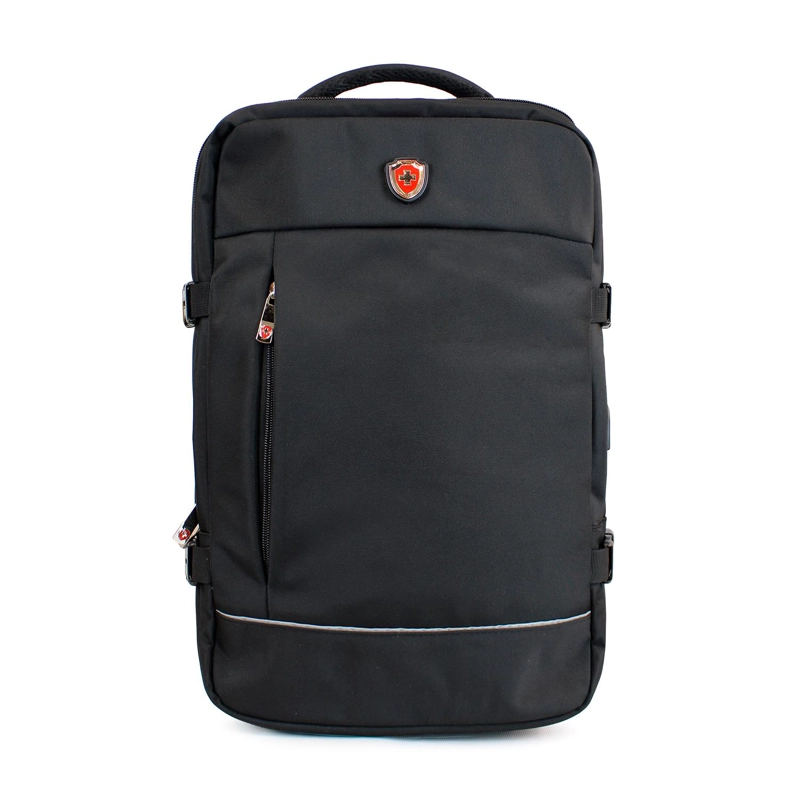 MOCHILA DE VIAJE VIRAL PLUS TIPO MALETA CON USB SWISS BAG NEGRA - 1