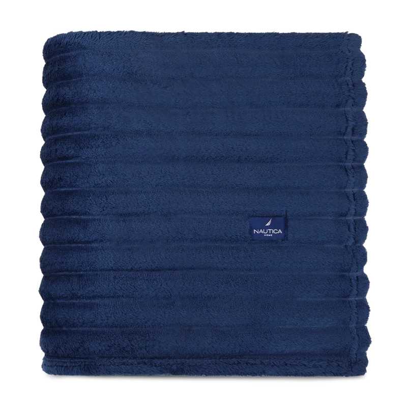 MANTA DE CAMA NAUTICA HOME JACQUARD FRANELA ULTRASUAVE 127X178CM AZUL - 3