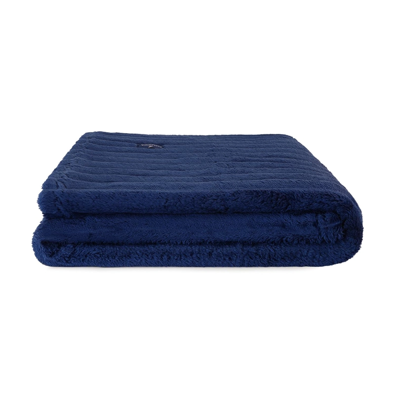 MANTA DE CAMA NAUTICA HOME JACQUARD FRANELA ULTRASUAVE 127X178CM AZUL - 4