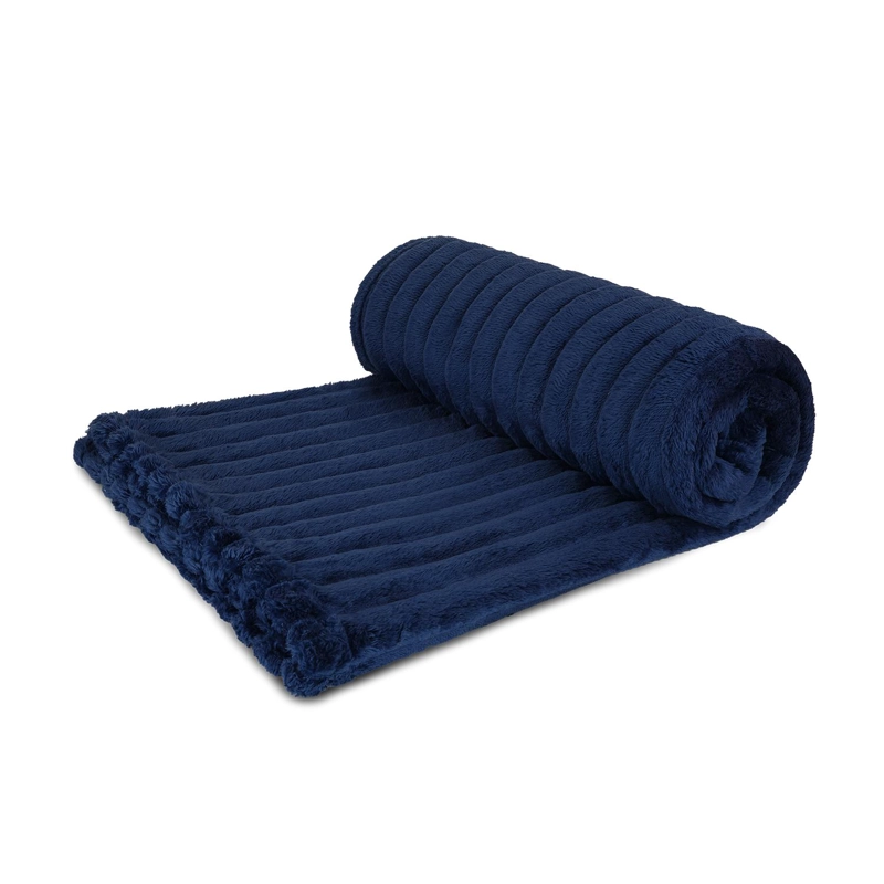 MANTA DE CAMA NAUTICA HOME JACQUARD FRANELA ULTRASUAVE 127X178CM AZUL - 5