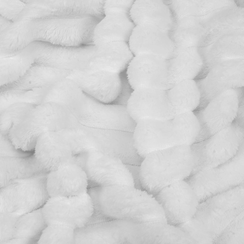 PACK 2 MANTAS DE CAMA NAUTICA HOME JACQUARD FRANELA ULTRASUAVE 127X178CM BLANCA - 3