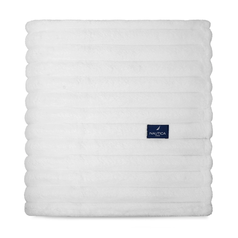 PACK 2 MANTAS DE CAMA NAUTICA HOME JACQUARD FRANELA ULTRASUAVE 127X178CM BLANCA - 4
