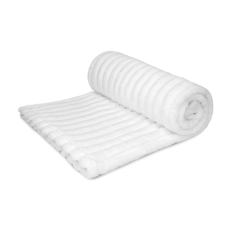 PACK 2 MANTAS DE CAMA NAUTICA HOME JACQUARD FRANELA ULTRASUAVE 127X178CM BLANCA - 5