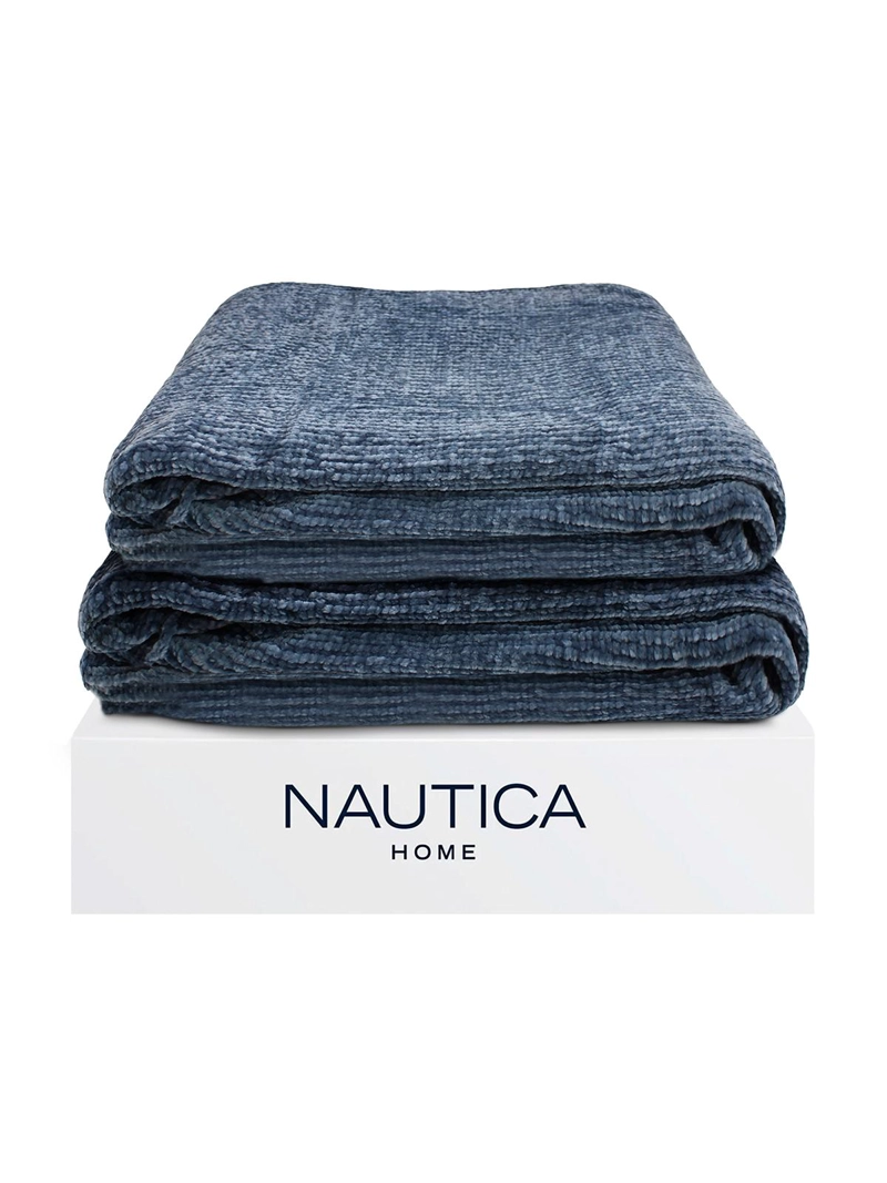 PACK 2 MANTAS DE CAMA NAUTICA HOME SHINY SUAVIDAD DE LUJO 127X152CM AZUL - 2