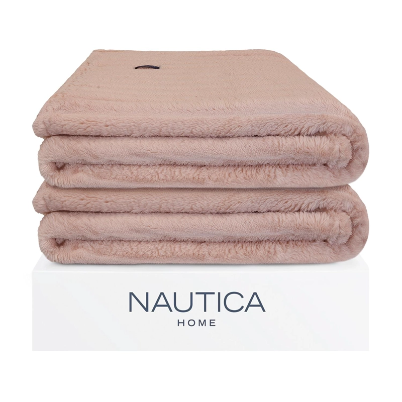 PACK 2 MANTAS DE CAMA NAUTICA HOME JACQUARD FRANELA ULTRASUAVE 127X178CM ROSA - 2