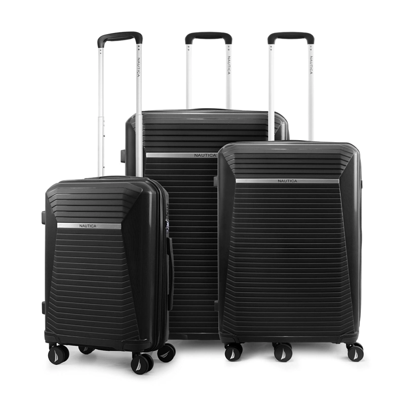 SET 3 MALETAS NAUTICA NIZA S+M+L CABINA 10K MEDIANA 20K Y GRANDE 23K NEGRA - 1