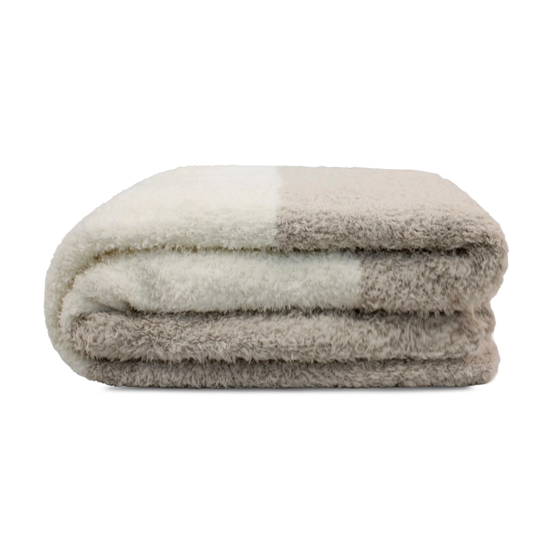 MANTA DE FRANELA NAUTICA 127X152 FLUFFY CAMA SOFA SUAVIDAD SUPERIOR TAUPE - 3