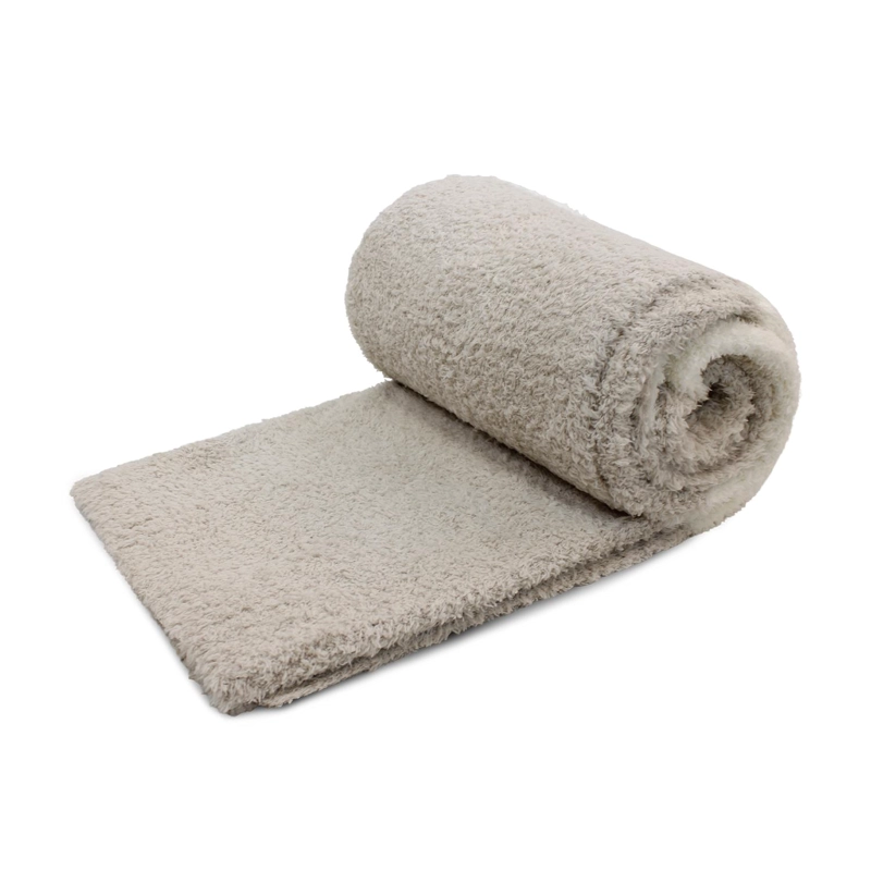 MANTA DE FRANELA NAUTICA 127X152 FLUFFY CAMA SOFA SUAVIDAD SUPERIOR TAUPE - 5