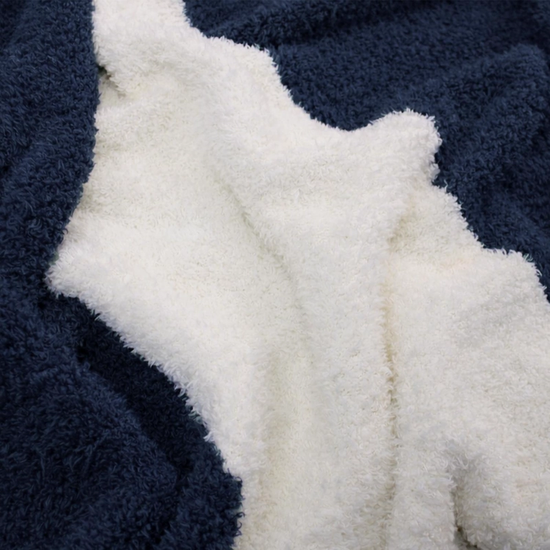 MANTA DE FRANELA NAUTICA 127X152 FLUFFY CAMA SOFA SUAVIDAD SUPERIOR AZUL MARINO - 2