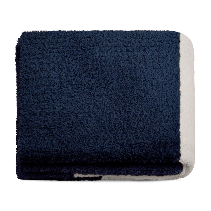 MANTA DE FRANELA NAUTICA 127X152 FLUFFY CAMA SOFA SUAVIDAD SUPERIOR AZUL MARINO - 4